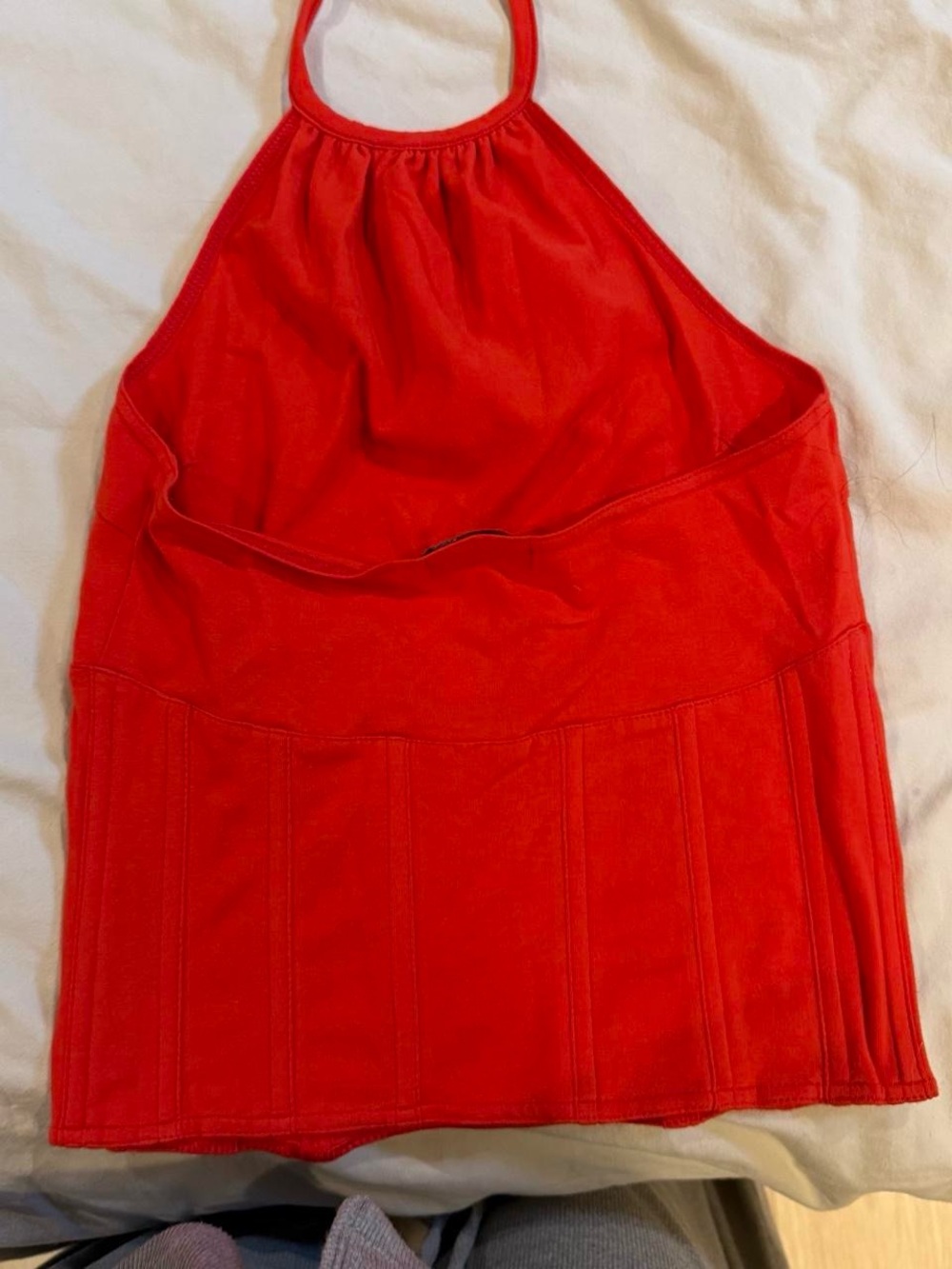 Y2K Orange/Red Halter Neck Corset Top - Picture 4 of 6